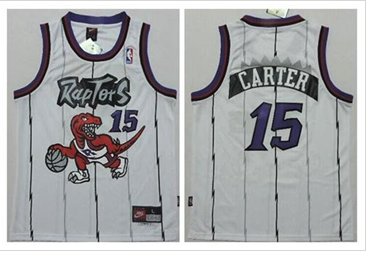 Mens NBA Raptors #15 Vince Carter White Throwback Jersey