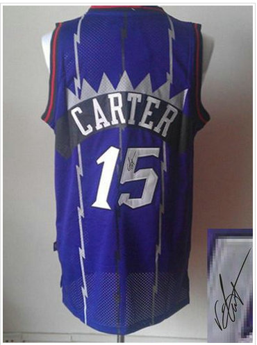 Toronto Raptors Revolution 30 Autographed #15 Vince Carter Purple Stitched NBA Jersey