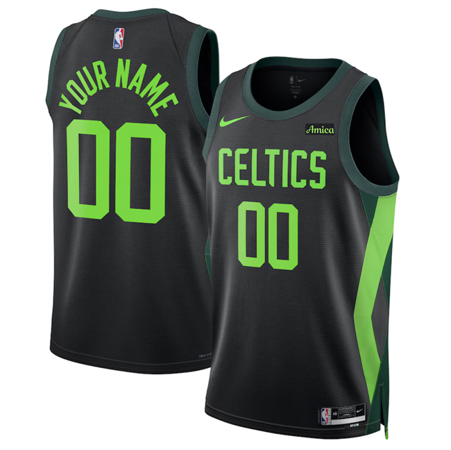 Men's Boston Celtics Active Player Custom Black 2024 25 City Edition Stitched Basketball Jersey Men's Boston Celtics Active Player Custom Black 2024 25 City Edition Stitched Basketball Jersey