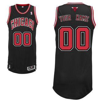 Men's Chicago Bulls Black Custom Authentic Jersey Men's Chicago Bulls Black Custom Authentic Jersey