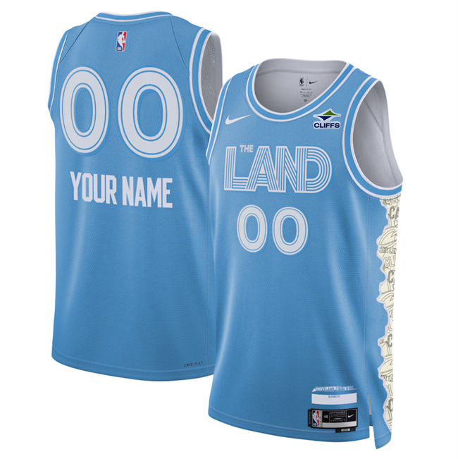 Men's Cleveland Cavaliers Active Player Custom Light Blue 2024 25 City Edition Stitched Jersey Men's Cleveland Cavaliers Active Player Custom Light Blue 2024 25 City Edition Stitched Jersey
