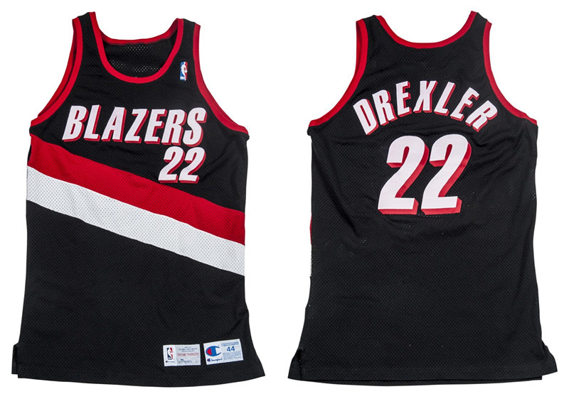 Portland Trail Blazers Jersey adidas Black #22 Clyde Drexler