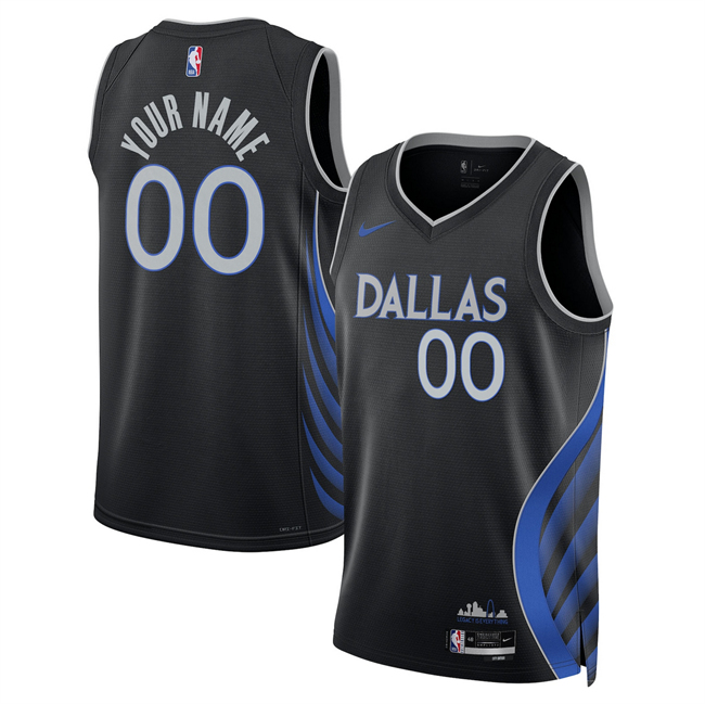Men's Dallas Mavericks Active Player Custom Black 2025 26 City Edition Stitched Basketball Jersey