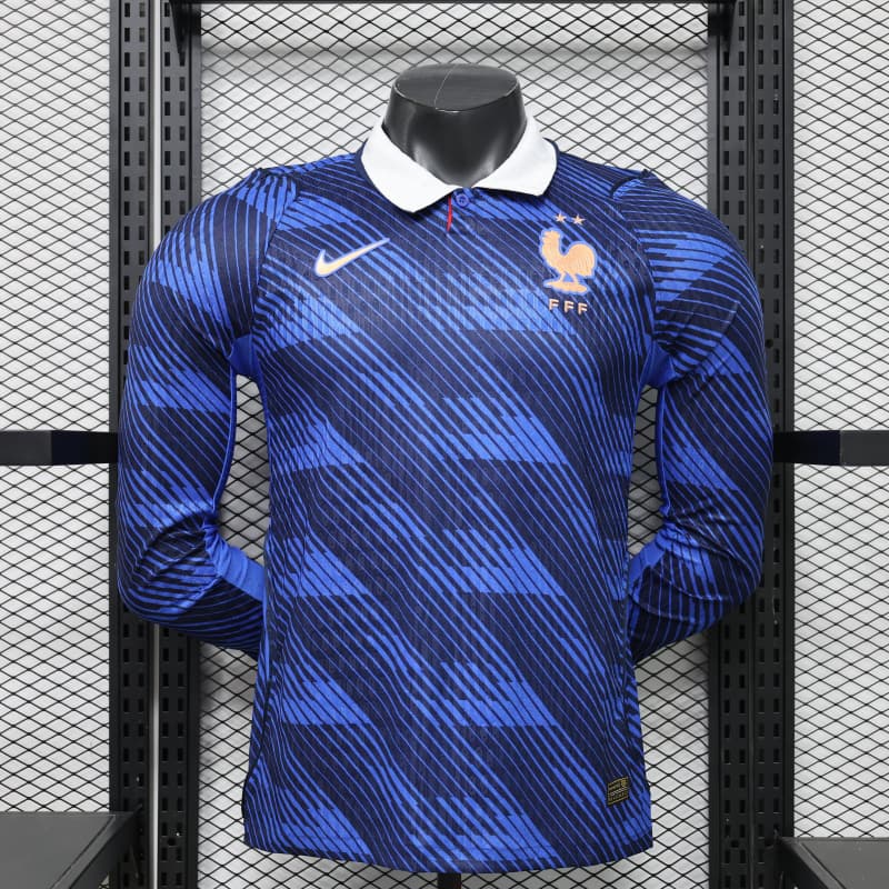 2026 France World Cup Home Blank Player Version Football Long Sleeve Jersey