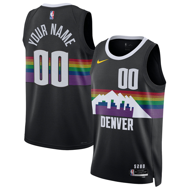Men's Denver Nuggets Active Player Custom Black 2025 26 City Edition Stitched Basketball Jersey Men's Denver Nuggets Active Player Custom Black 2025 26 City Edition Stitched Basketball Jersey