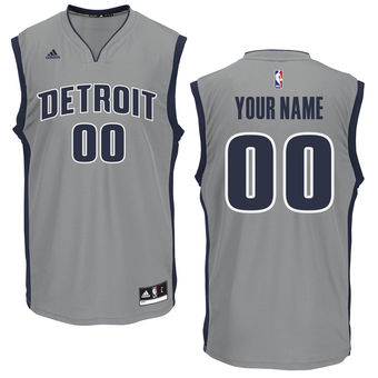 Men's Detroit Pistons adidas Gray Custom Replica Alternate Jersey Men's Detroit Pistons adidas Gray Custom Replica Alternate Jersey