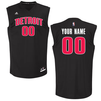 Men's Detroit Pistons adidas Black Custom Chase Jersey Men's Detroit Pistons adidas Black Custom Chase Jersey