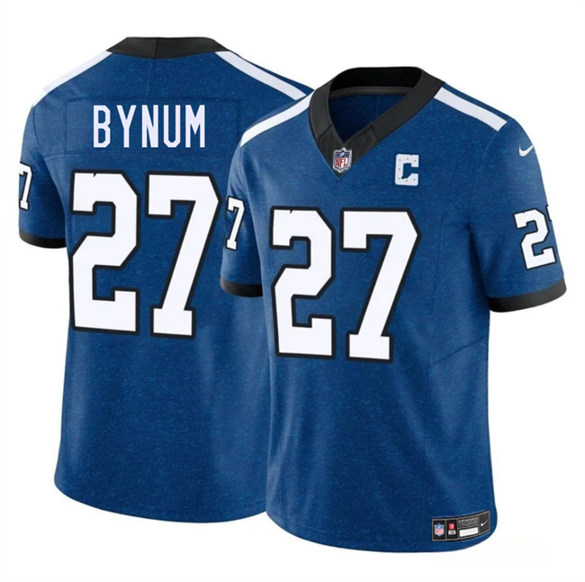 Men's Indianapolis Colts #27 Cam Bynum Blue 2025 F.U.S.E. Throwback Vapor Limited Stitched Football Jersey Men's Indianapolis Colts #27 Cam Bynum Blue 2025 F.U.S.E. Throwback Vapor Limited Stitched Football Jersey