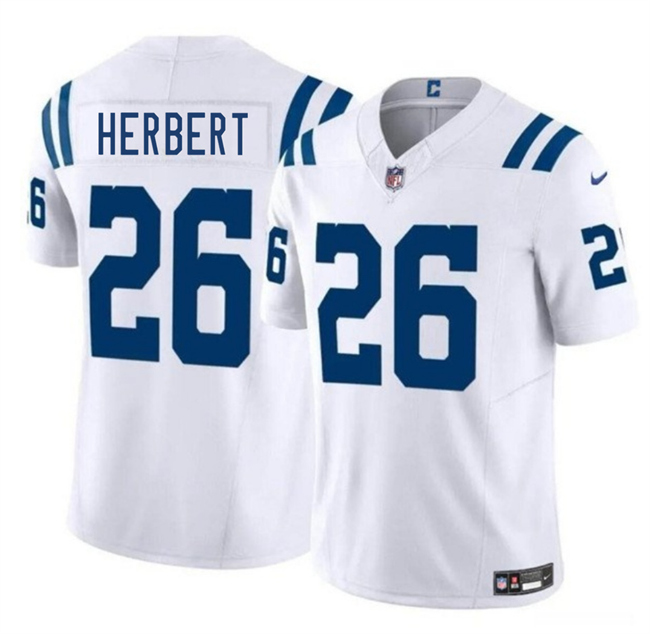 Men's Indianapolis Colts #26 Khalil Herbert White 2025 F.U.S.E. Vapor Limited Stitched Football Jersey Men's Indianapolis Colts #26 Khalil Herbert White 2025 F.U.S.E. Vapor Limited Stitched Football Jersey