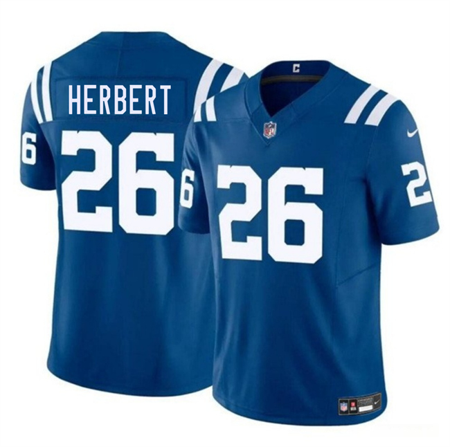 Men's Indianapolis Colts #26 Khalil Herbert Blue 2025 F.U.S.E. Vapor Limited Stitched Football Jersey Men's Indianapolis Colts #26 Khalil Herbert Blue 2025 F.U.S.E. Vapor Limited Stitched Football Jersey