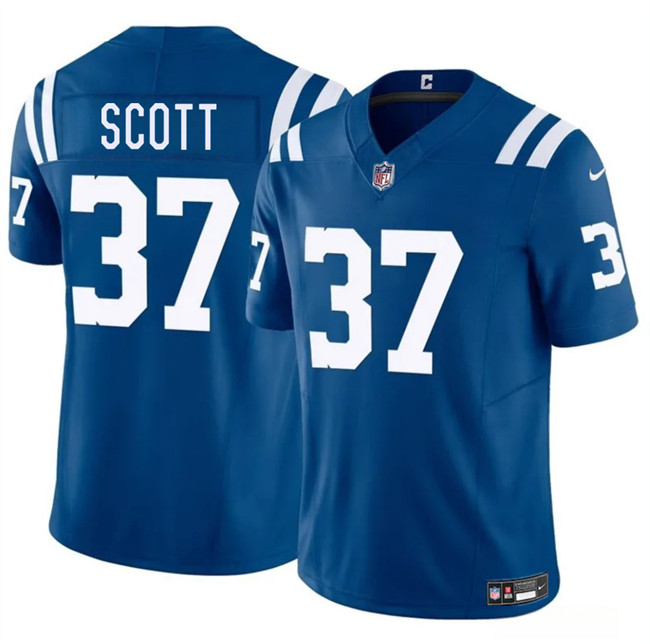 Men's Indianapolis Colts #37 Daniel Scott Blue 2025 F.U.S.E. Vapor Limited Stitched Football Jersey Men's Indianapolis Colts #37 Daniel Scott Blue 2025 F.U.S.E. Vapor Limited Stitched Football Jersey
