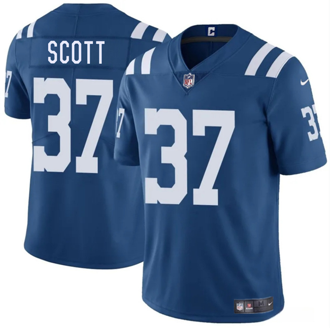 Men's Indianapolis Colts #37 Daniel Scott Blue 2025 Vapor Limited Stitched Football Jersey Men's Indianapolis Colts #37 Daniel Scott Blue 2025 Vapor Limited Stitched Football Jersey