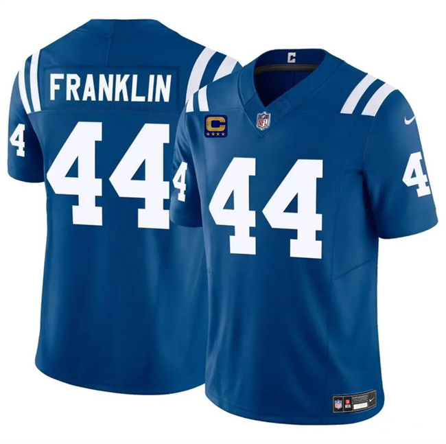 Men's Indianapolis Colts #44 Zaire Franklin Blue 2024 F.U.S.E. With 4-Star C Patch Vapor Limited Stitched Football Jersey Men's Indianapolis Colts #44 Zaire Franklin Blue 2024 F.U.S.E. With 4-Star C Patch Vapor Limited Stitched Football Jersey