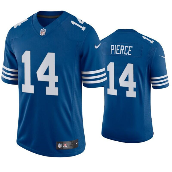 Men's Indianapolis Colts #14 Alec Pierce New Blue Stitched Football Jersey Men's Indianapolis Colts #14 Alec Pierce New Blue Stitched Football Jersey