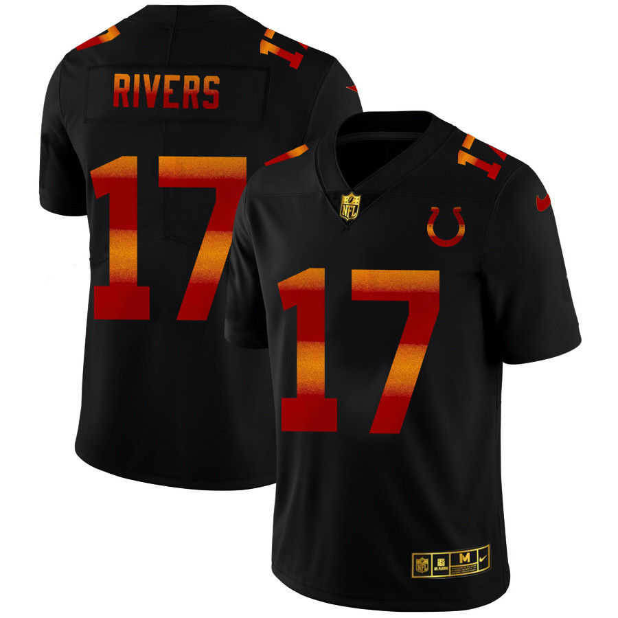 Indianapolis Colts #17 Philip Rivers Men's Black Nike Red Orange Stripe Vapor Limited NFL Jersey Indianapolis Colts #17 Philip Rivers Men's Black Nike Red Orange Stripe Vapor Limited NFL Jersey