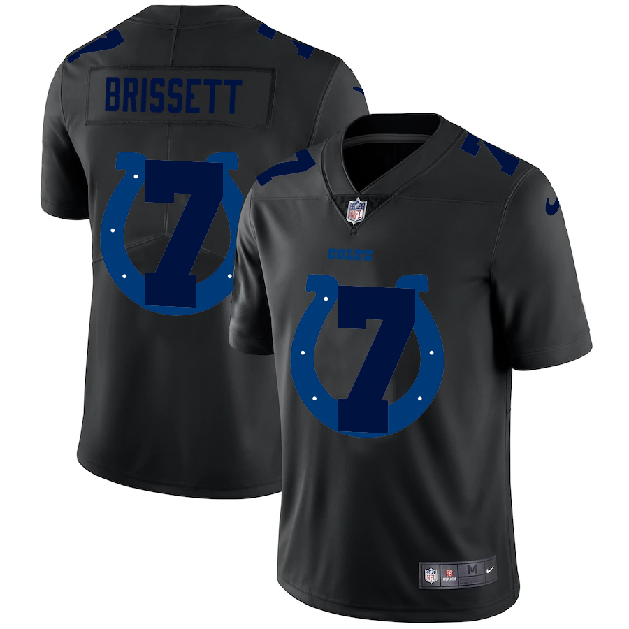 Indianapolis Colts #7 Jacoby Brissett Men's Nike Team Logo Dual Overlap Limited NFL Jersey Black Indianapolis Colts #7 Jacoby Brissett Men's Nike Team Logo Dual Overlap Limited NFL Jersey Black