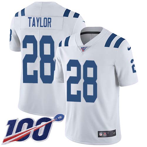 Nike Colts #28 Jonathan Taylor White Men's Stitched NFL 100th Season Vapor Untouchable Limited Jersey Nike Colts #28 Jonathan Taylor White Men's Stitched NFL 100th Season Vapor Untouchable Limited Jersey
