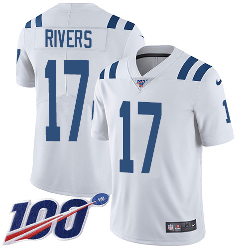 Nike Colts #17 Philip Rivers White Men's Stitched NFL 100th Season Vapor Untouchable Limited Jersey Nike Colts #17 Philip Rivers White Men's Stitched NFL 100th Season Vapor Untouchable Limited Jersey
