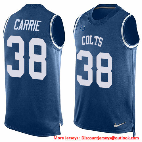 Nike Colts #38 T.J. Carrie Royal Blue Team Color Men's Stitched NFL Limited Tank Top Jersey Nike Colts #38 T.J. Carrie Royal Blue Team Color Men's Stitched NFL Limited Tank Top Jersey