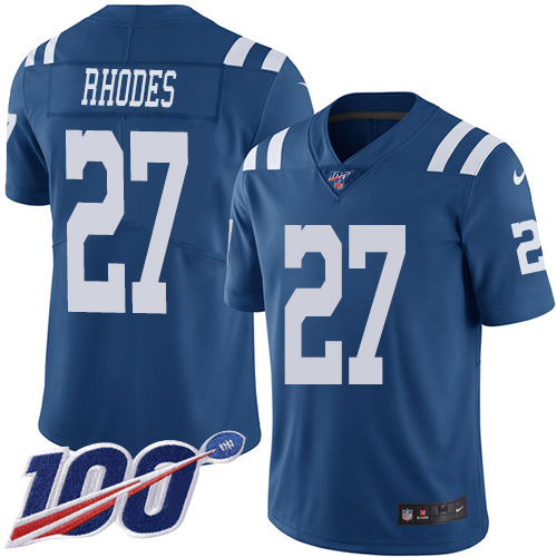 Nike Colts #27 Xavier Rhodes Royal Blue Men's Stitched NFL Limited Rush 100th Season Jersey Nike Colts #27 Xavier Rhodes Royal Blue Men's Stitched NFL Limited Rush 100th Season Jersey