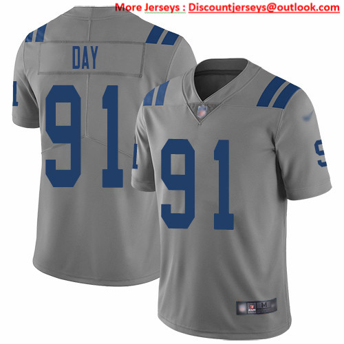 Nike Colts #91 Sheldon Day Gray Men's Stitched NFL Limited Inverted Legend Jersey Nike Colts #91 Sheldon Day Gray Men's Stitched NFL Limited Inverted Legend Jersey