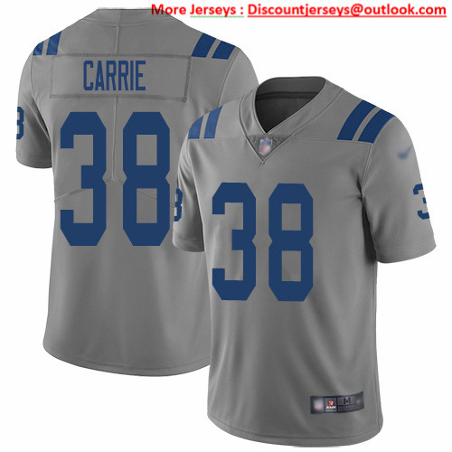 Nike Colts #38 T.J. Carrie Gray Men's Stitched NFL Limited Inverted Legend Jersey Nike Colts #38 T.J. Carrie Gray Men's Stitched NFL Limited Inverted Legend Jersey