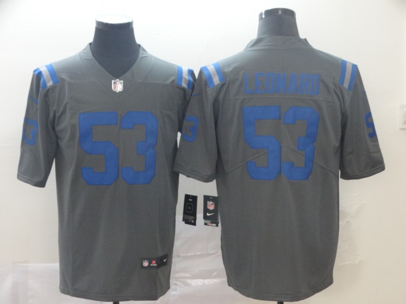 Nike Colts 53 Darius Leonard Gray Inverted Legend Limited Jersey Nike Colts 53 Darius Leonard Gray Inverted Legend Limited Jersey