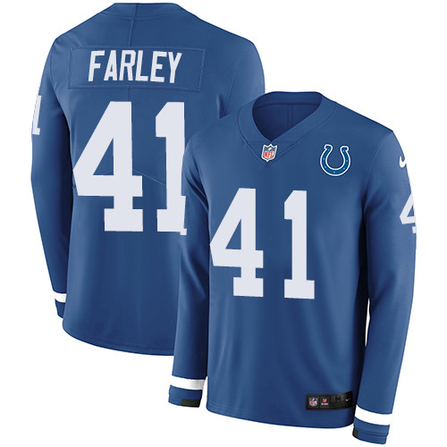 Nike Colts #41 Matthias Farley Royal Blue Team Color Men's Stitched NFL Limited Therma Long Sleeve Jersey Nike Colts #41 Matthias Farley Royal Blue Team Color Men's Stitched NFL Limited Therma Long Sleeve Jersey