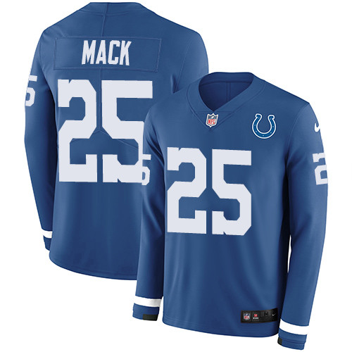 Nike Colts #25 Marlon Mack Royal Blue Team Color Men's Stitched NFL Limited Therma Long Sleeve Jersey Nike Colts #25 Marlon Mack Royal Blue Team Color Men's Stitched NFL Limited Therma Long Sleeve Jersey