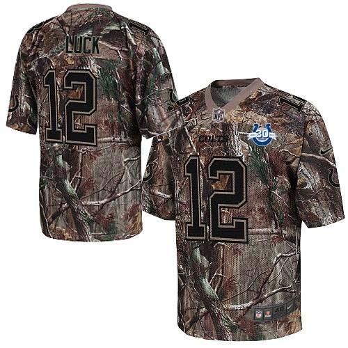 Nike Colts #12 Andrew Luck Camo With 30TH Seasons Patch Men's Stitched NFL Realtree Elite Jersey Nike Colts #12 Andrew Luck Camo With 30TH Seasons Patch Men's Stitched NFL Realtree Elite Jersey