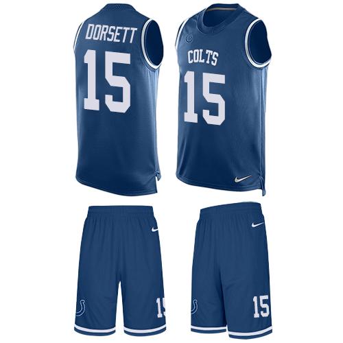 Nike Colts #15 Phillip Dorsett Royal Blue Team Color Men's Stitched NFL Limited Tank Top Suit Jersey Nike Colts #15 Phillip Dorsett Royal Blue Team Color Men's Stitched NFL Limited Tank Top Suit Jersey