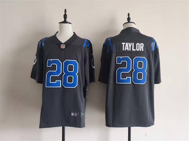 Men's Indianapolis Colts #28 Jonathan Taylor Dark Gray 2026 Rivalries Collection Limited Stitched Football Jersey Men's Indianapolis Colts #28 Jonathan Taylor Dark Gray 2026 Rivalries Collection Limited Stitched Football Jersey