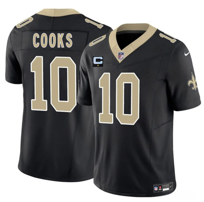 Men's New Orleans Saints #10 Brandin Cooks Black 2025 F.U.S.E With 1-Star C Patch Vapor Limited Stitched Football Jersey Men's New Orleans Saints #10 Brandin Cooks Black 2025 F.U.S.E With 1-Star C Patch Vapor Limited Stitched Football Jersey