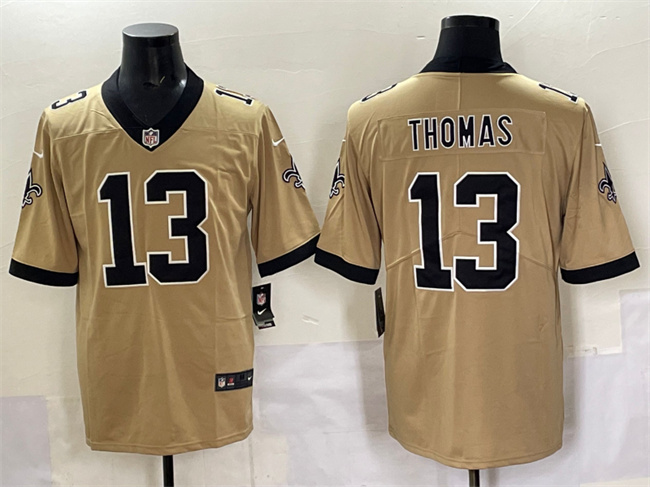 Men's New Orleans Saints #13 Michael Thomas Gold Alternate Vapor Limited Stitched Football Jersey Men's New Orleans Saints #13 Michael Thomas Gold Alternate Vapor Limited Stitched Football Jersey