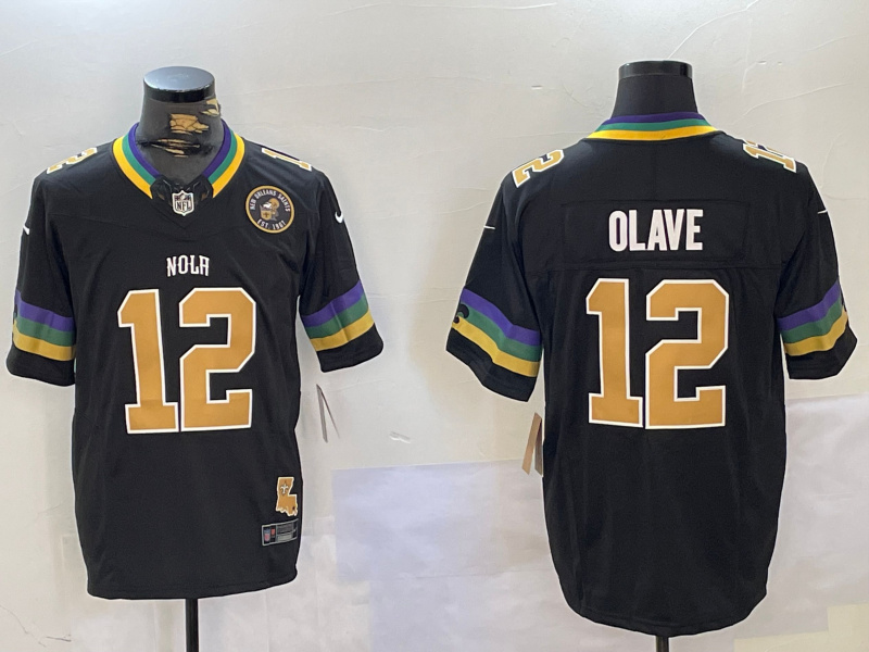 Men's New Orleans Saints #12 Chris Olave Black 2024 F.U.S.E. Vapor Limited Stitched Jersey 3 Men's New Orleans Saints #12 Chris Olave Black 2024 F.U.S.E. Vapor Limited Stitched Jersey 3