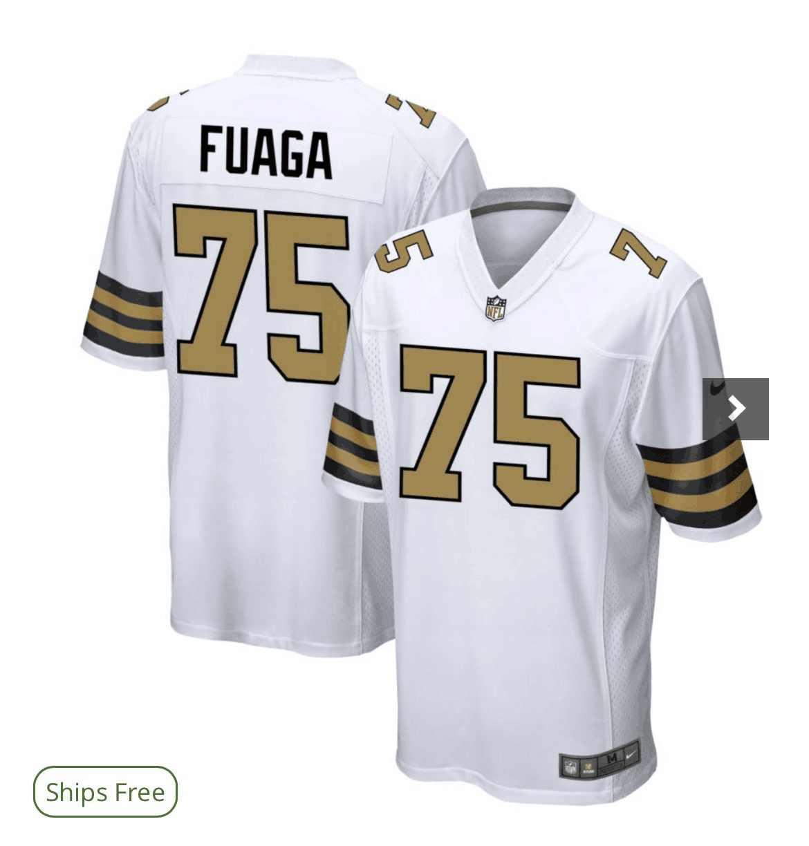Men's New Orleans #75 Taliese Fuaga Saints White Color Rush Limited Stitched Football Jersey
