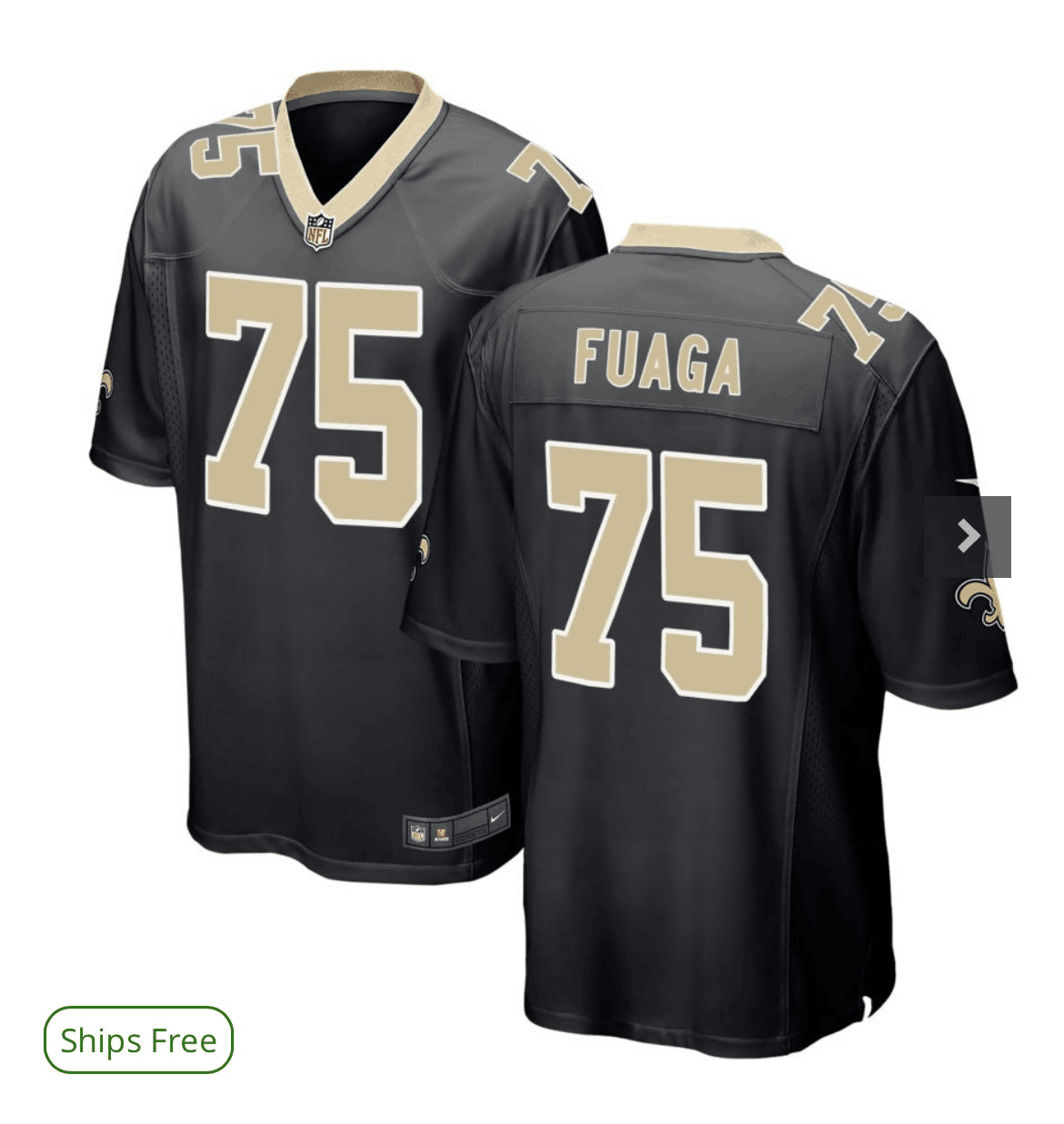 Men's New Orleans Saints #75 Taliese Fuaga Black Vapor Limited Stitched Football Jersey Men's New Orleans Saints #75 Taliese Fuaga Black Vapor Limited Stitched Football Jersey