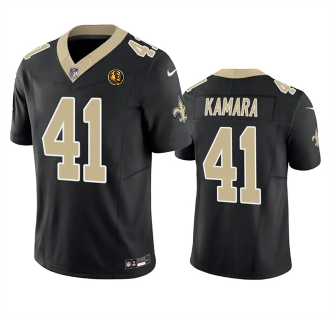Men's New Orleans Saints #41 Alvin Kamara White 2023 F.U.S.E. With John Madden Patch Vapor Limited Stitched Football Jersey Men's New Orleans Saints #41 Alvin Kamara White 2023 F.U.S.E. With John Madden Patch Vapor Limited Stitched Football Jersey