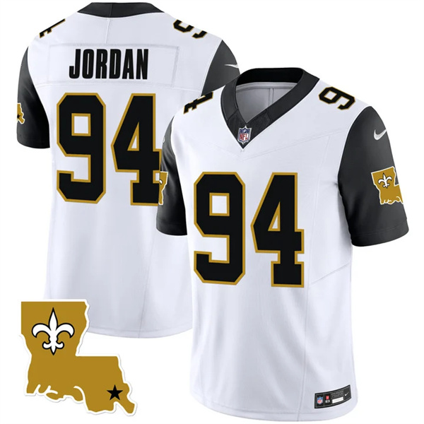 Men's New Orleans Saints #94 Cameron Jordan White Black 2023 F.U.S.E. 1987 Legacy Vapor Stitched Jersey Men's New Orleans Saints #94 Cameron Jordan White Black 2023 F.U.S.E. 1987 Legacy Vapor Stitched Jersey