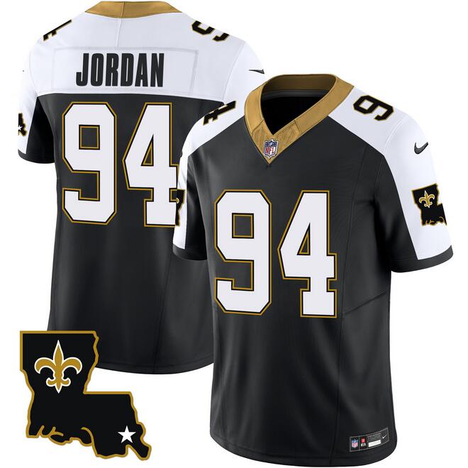 Men's New Orleans Saints #94 Cameron Jordan Black White 2023 F.U.S.E. 1987 Legacy Vapor Stitched Jersey Men's New Orleans Saints #94 Cameron Jordan Black White 2023 F.U.S.E. 1987 Legacy Vapor Stitched Jersey
