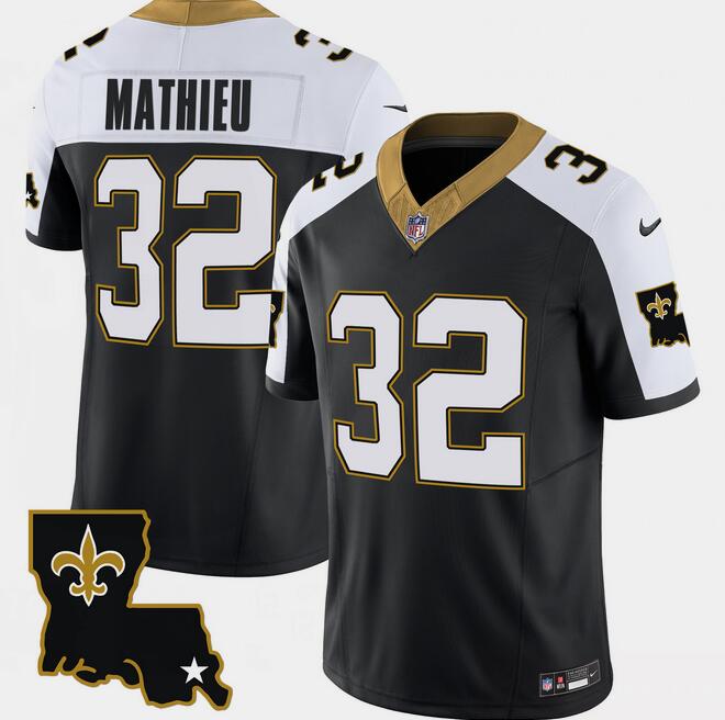 Men's New Orleans Saints #32 Tyrann Mathieu Black White 2023 F.U.S.E. 1987 Legacy Vapor Stitched Jersey Men's New Orleans Saints #32 Tyrann Mathieu Black White 2023 F.U.S.E. 1987 Legacy Vapor Stitched Jersey
