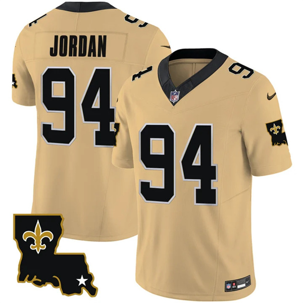 Men's New Orleans Saints #94 Cameron Jordan Gold 2023 F.U.S.E. 1987 Legacy Vapor Stitched Jersey Men's New Orleans Saints #94 Cameron Jordan Gold 2023 F.U.S.E. 1987 Legacy Vapor Stitched Jersey
