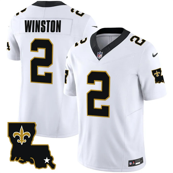 Men's New Orleans Saints #2 Jameis Winston White 2023 F.U.S.E. 1987 Legacy Vapor Stitched Jersey Men's New Orleans Saints #2 Jameis Winston White 2023 F.U.S.E. 1987 Legacy Vapor Stitched Jersey