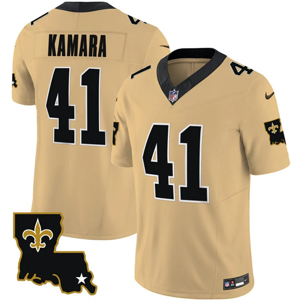 Men's New Orleans Saints #41 Alvin Kamara Gold 2023 F.U.S.E. 1987 Legacy Vapor Stitched Jersey Men's New Orleans Saints #41 Alvin Kamara Gold 2023 F.U.S.E. 1987 Legacy Vapor Stitched Jersey