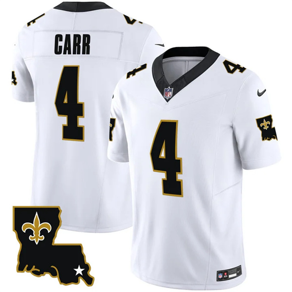 Men's New Orleans Saints #4 Derek Carr White 2023 F.U.S.E. 1987 Legacy Vapor Stitched Jersey Men's New Orleans Saints #4 Derek Carr White 2023 F.U.S.E. 1987 Legacy Vapor Stitched Jersey
