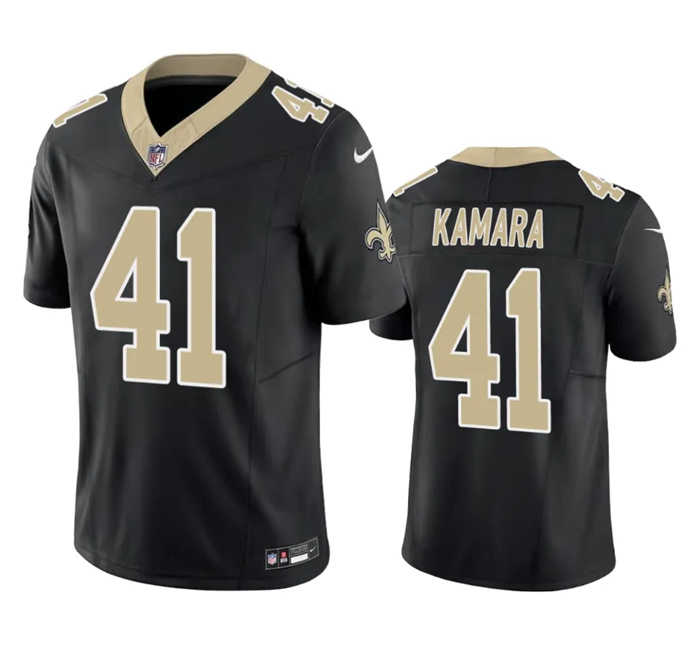 Men's New Orleans Saints #41 Alvin Kamara Black 2023 F.U.S.E. Vapor Untouchable Limited Stitched Jersey Men's New Orleans Saints #41 Alvin Kamara Black 2023 F.U.S.E. Vapor Untouchable Limited Stitched Jersey