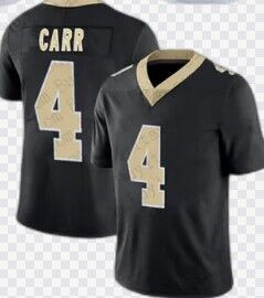 Men's Saints #4 Derek Carr Black Limited Stitched Jersey Men's Saints #4 Derek Carr Black Limited Stitched Jersey