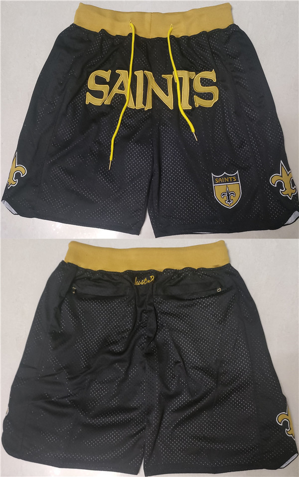 Men's New Orleans Saints Black Shorts(Run Small) Men's New Orleans Saints Black Shorts(Run Small)