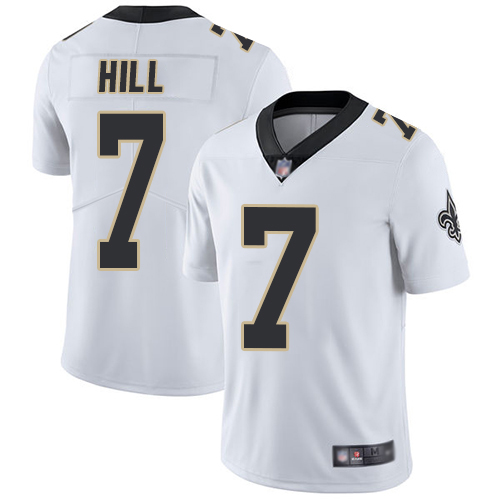Men Saints #7 Taysom Hill White Stitched Football Vapor Untouchable Limited Jersey Men Saints #7 Taysom Hill White Stitched Football Vapor Untouchable Limited Jersey