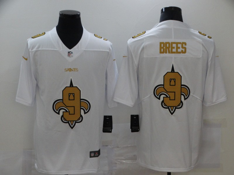 Nike Saints 9 Drew Brees White Shadow Logo Limited Jersey Nike Saints 9 Drew Brees White Shadow Logo Limited Jersey